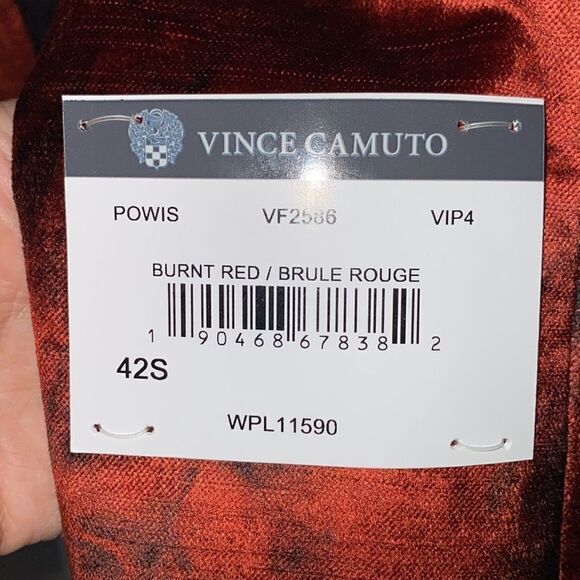 Vince Camuto Powis Satin Shawl Lapel Dinner Jacket In Burnt Red Brule Rouge 42S - Picture 9 of 10